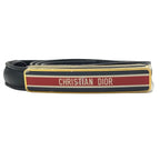 Dior Belt Slim Logo Leather Black Red Gold