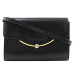 Gucci Vintage 2-Way Clutch Calf Black Shoulder Bag