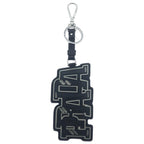 Prada Logo Saffiano Leather Keyring Charm Key Sling Bag Black