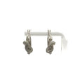 Celine Knot Sparkle Hoop Metal Crystal Silver Earrings