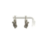 Celine Knot Sparkle Hoop Metal Crystal Silver Earrings