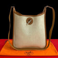 Hermes Vespa PM Toile Ash Buffalo Leather