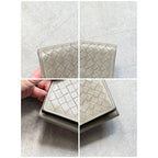 Bottega Veneta Trifold Wallet Intrecciato Leather Gray Men Women Compact — view 4