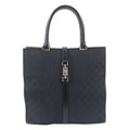 Gucci Jackie GG Canvas 002 Leather Tote Shoulder Black