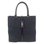 Gucci Jackie GG Canvas 002 Leather Tote Shoulder Black