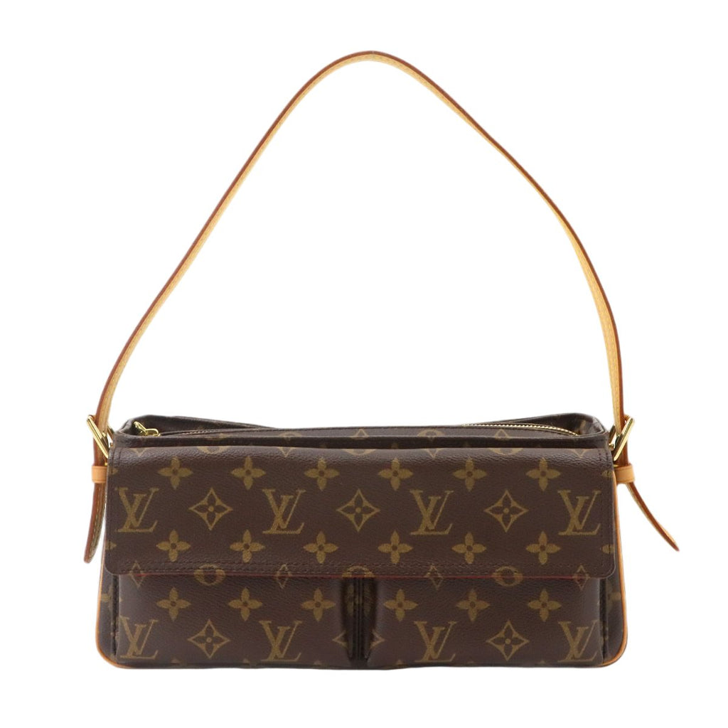 Louis Vuitton Monogram Viva Cite MM Shoulder Bag Brown Gold
