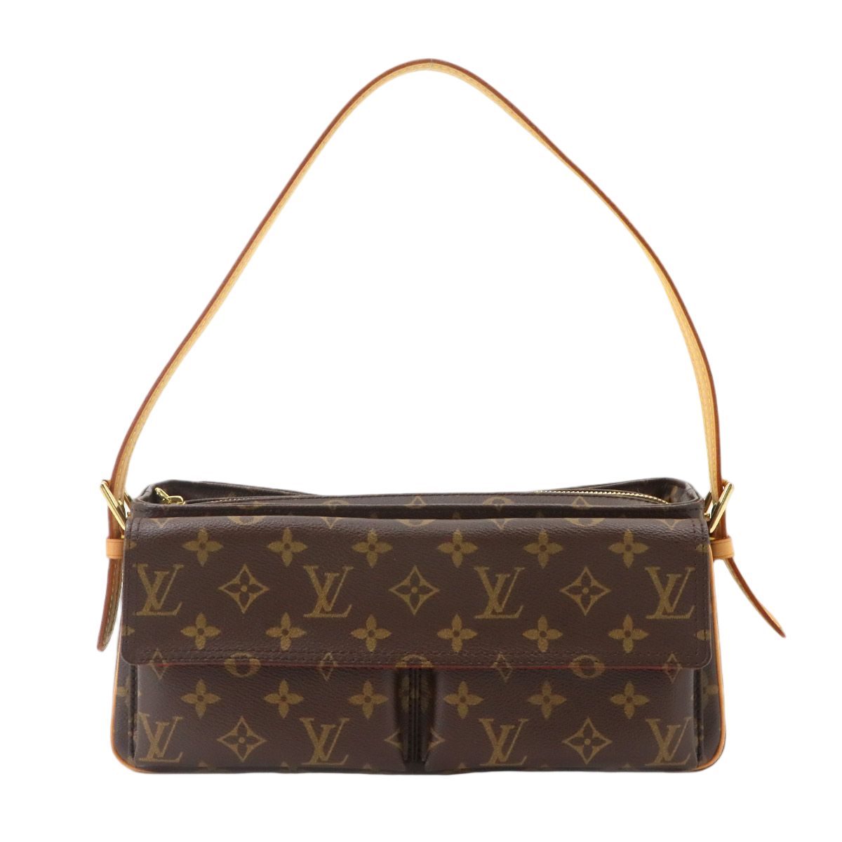 Louis Vuitton Monogram Viva Cite MM Shoulder Bag Brown Gold