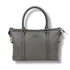 Gucci Micro Shimmer Leather Mini Tote Bag 2-Way Light Gray — view 2