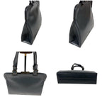 Prada Purse Top Handle Handbag Gray Leather — view 3