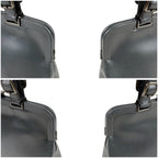 Prada Purse Top Handle Handbag Gray Leather — view 4