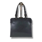 Prada Purse Top Handle Handbag Gray Leather