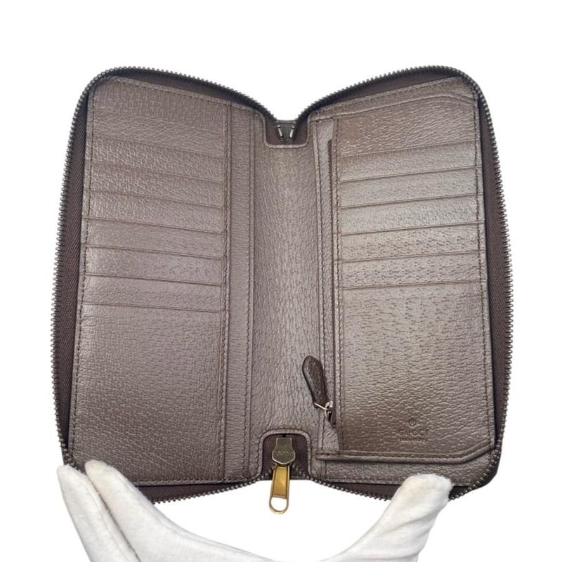 Gucci Bi-Fold Long Wallet Ophidia Zip-Around GG Pattern Double — view 7