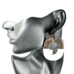 Hermes Ismu Buffalo Horn Gray White Earrings — view 2
