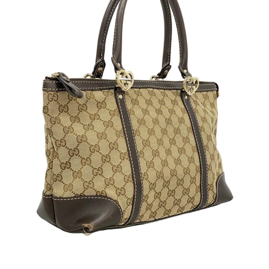 Gucci Tote Interlocking GG Canvas Brown Champagne Gold — view 2