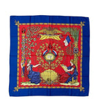 Hermes Scarf Carre 90 Red Blue Yellow Liberte