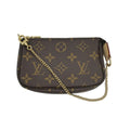 Louis Vuitton Mini Pochette Monogram Brown Leather Pouch
