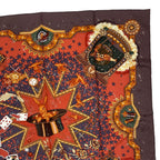 Hermes Silk Carre 90 la Magie Magic Rabbit Pigeon Clown Brown — view 3