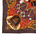 Hermes Silk Carre 90 la Magie Magic Rabbit Pigeon Clown Brown — view 4