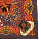 Hermes Silk Carre 90 la Magie Magic Rabbit Pigeon Clown Brown — view 5