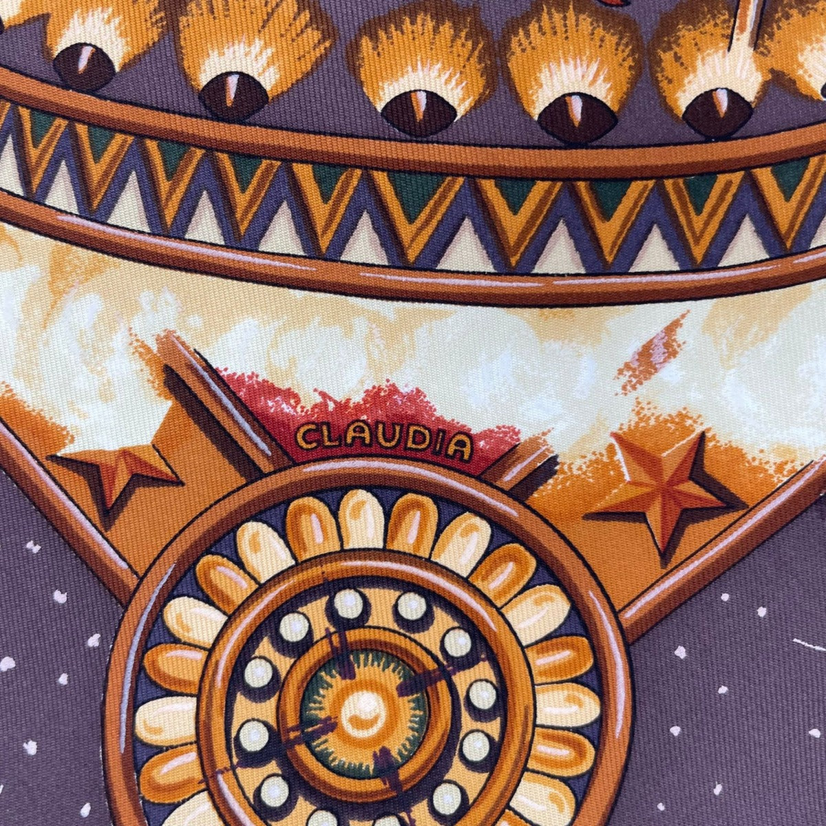 Hermes Silk Carre 90 la Magie Magic Rabbit Pigeon Clown Brown — view 7