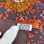 Hermes Silk Carre 90 la Magie Magic Rabbit Pigeon Clown Brown — view 9