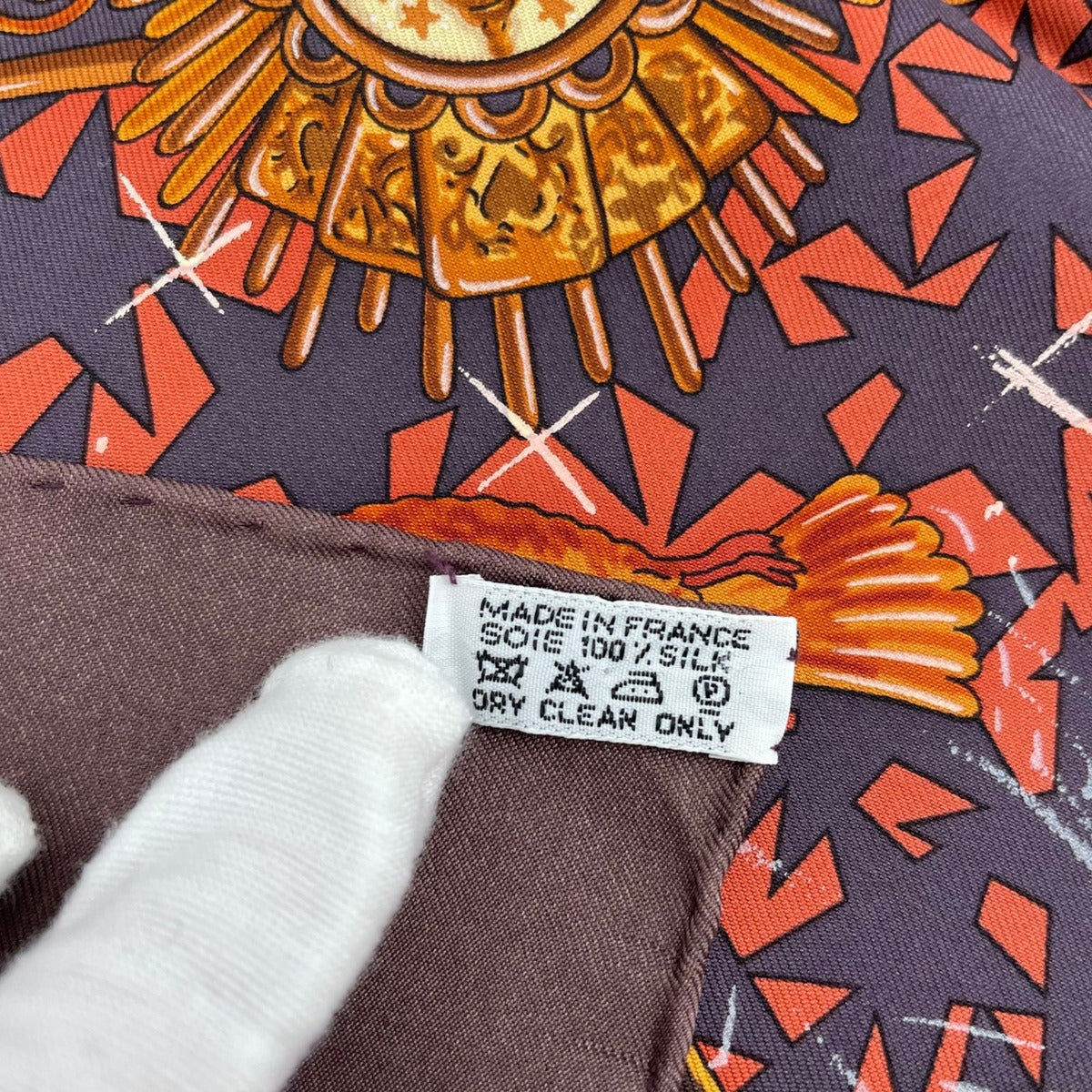 Hermes Silk Carre 90 la Magie Magic Rabbit Pigeon Clown Brown — view 9