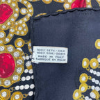 Chanel Scarf Silk Jewel Pattern Black Gold — view 8