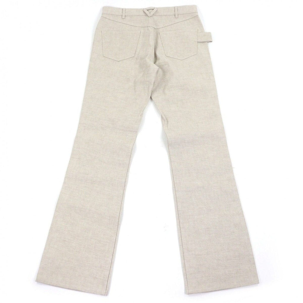 Bottega Veneta Cotton Button Fly Boots Cut Pants Beige 46 — view 2