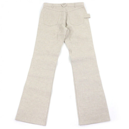 Bottega Veneta Cotton Button Fly Boots Cut Pants Beige 46 — view 2