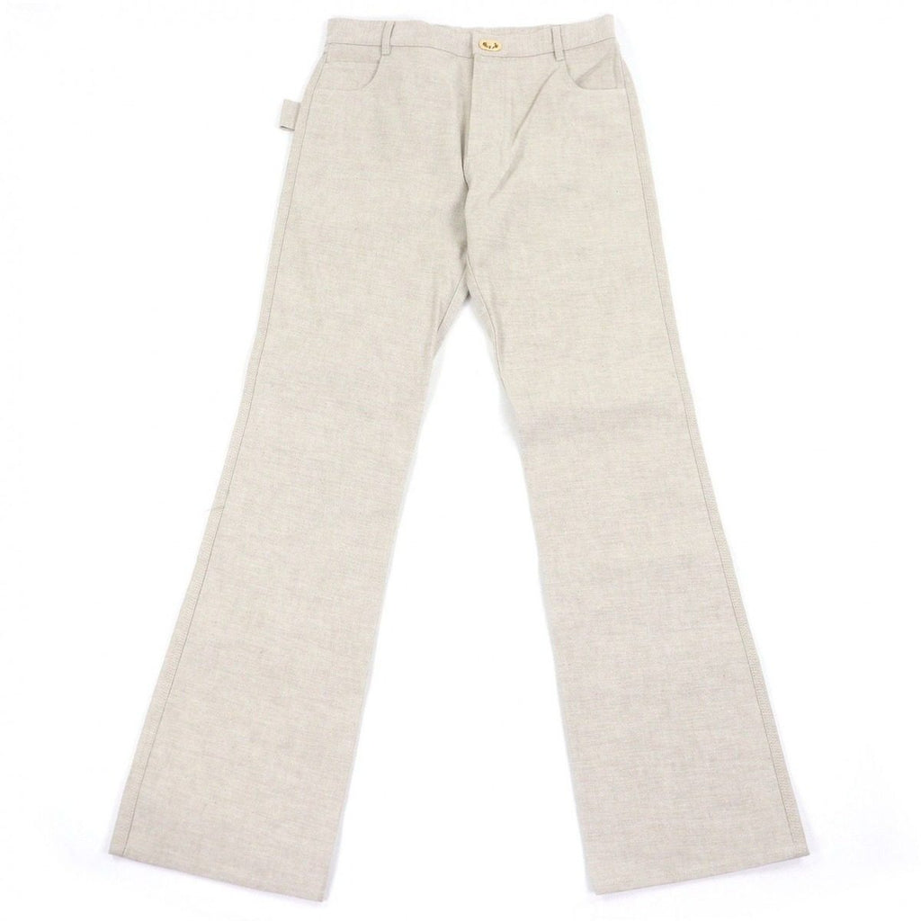 Bottega Veneta Cotton Button Fly Boots Cut Pants Beige 46