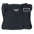 Prada Tessuto Black Silver Nylon Shoulder Bag