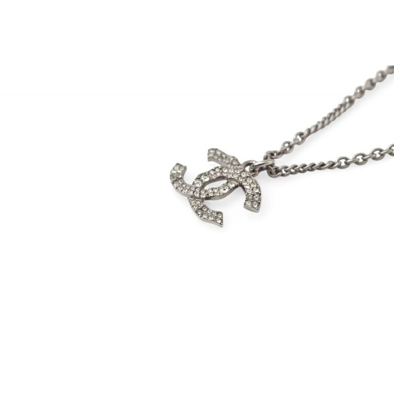 Chanel 2-Way Coco Mark CC Rhinestone Pearl Motif Silver — view 6