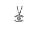 Chanel 2-Way Coco Mark CC Rhinestone Pearl Motif Silver