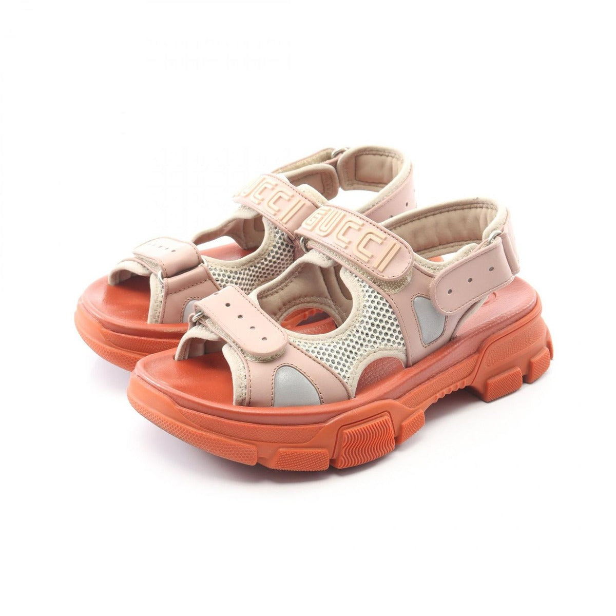 Gucci Sandals Pink Orange Leather B