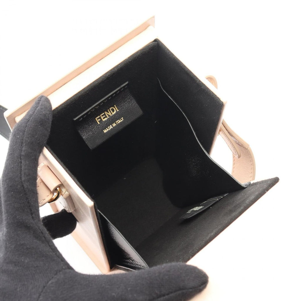 Fendi Shoulder Bag Box Light Pink Black Leather — view 3