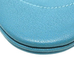 Hermes Trim 24 Chevre Turquoise Silver Hardware Shoulder Bag Blue — view 7