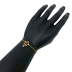Dior CD Logo Star Motif Faux Pearl Chain Bracelet Gold — view 2