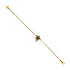 Dior CD Logo Star Motif Faux Pearl Chain Bracelet Gold — view 5