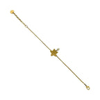 Dior CD Logo Star Motif Faux Pearl Chain Bracelet Gold — view 6