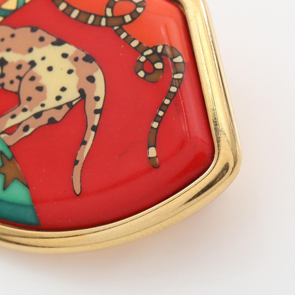 Hermes Brooch Enamel Red — view 4