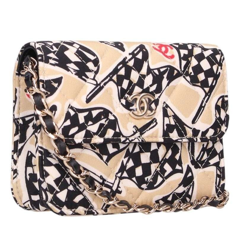 Chanel Checkered Flag CC Logo Mini Chain Shoulder Bag