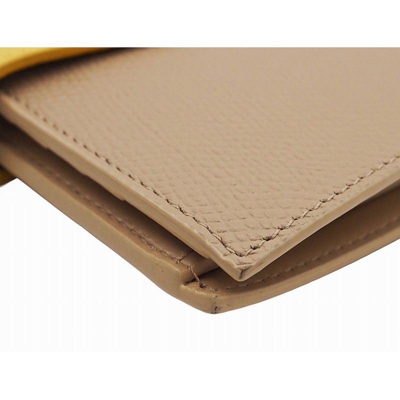Celine Medium Strap Wallet Calfskin Nude Beige Citron Yellow Bicolor — view 6