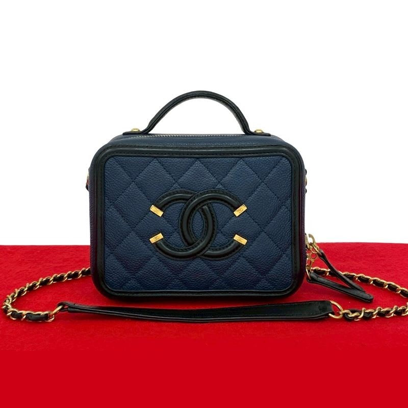 Chanel CC Filigree Caviar Leather 2-Way Shoulder Bag — view 2