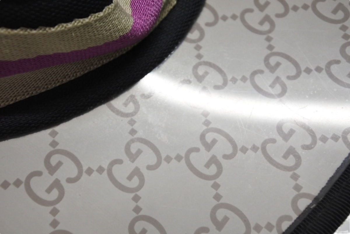 Gucci Sun Visor Cap GG Mark Polyester Cotton Brown Hat — view 5
