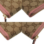 Gucci Round Zipper GG Supreme Canvas Beige Long Wallet 1215 — view 5