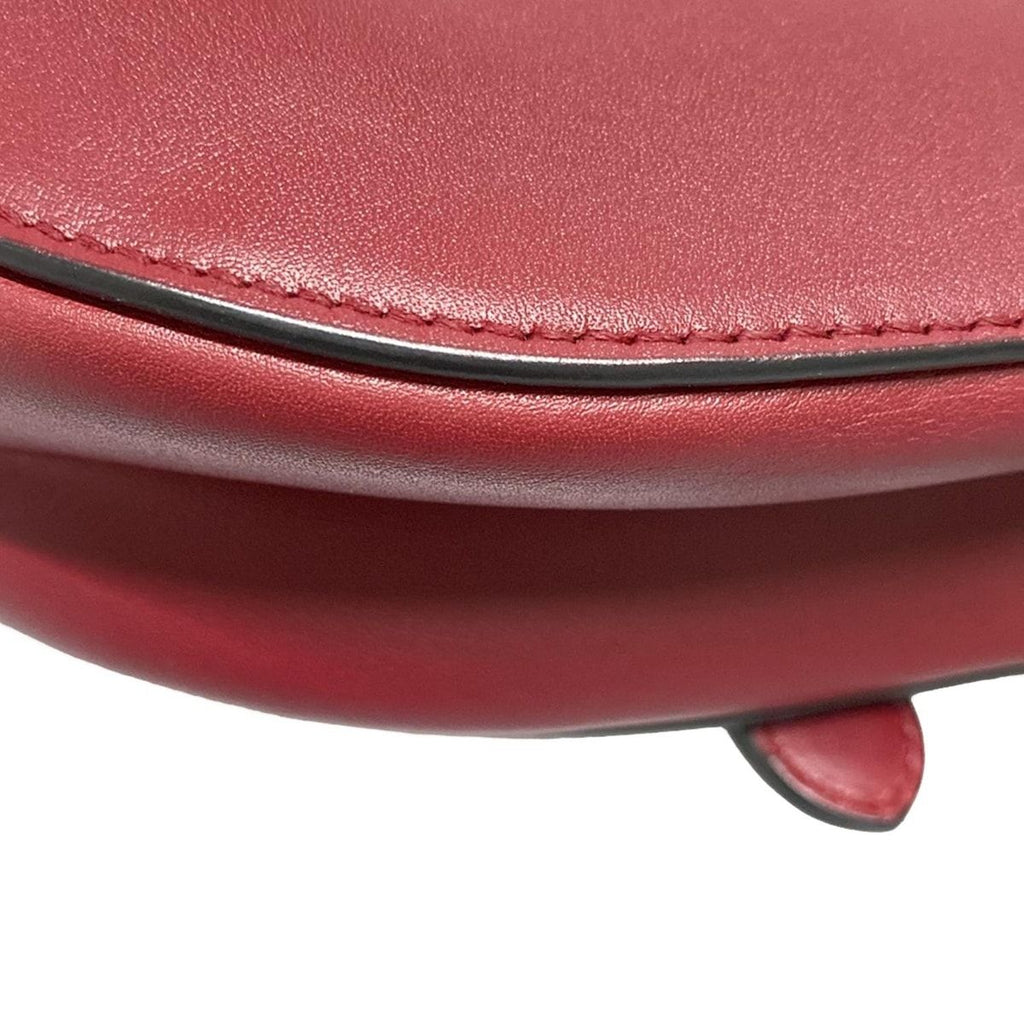 Christian Dior Handbag Saddle Bag Red Leather Gold Hw — view 8