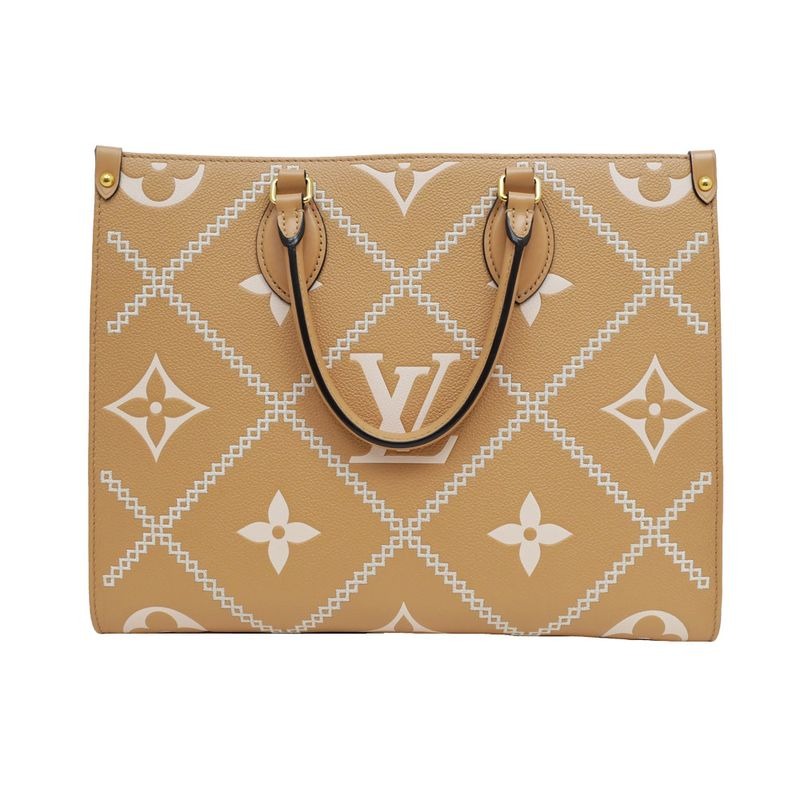 Louis Vuitton On The Go MM Handbag Tote Broderie Arizona Brown Monogram — view 2