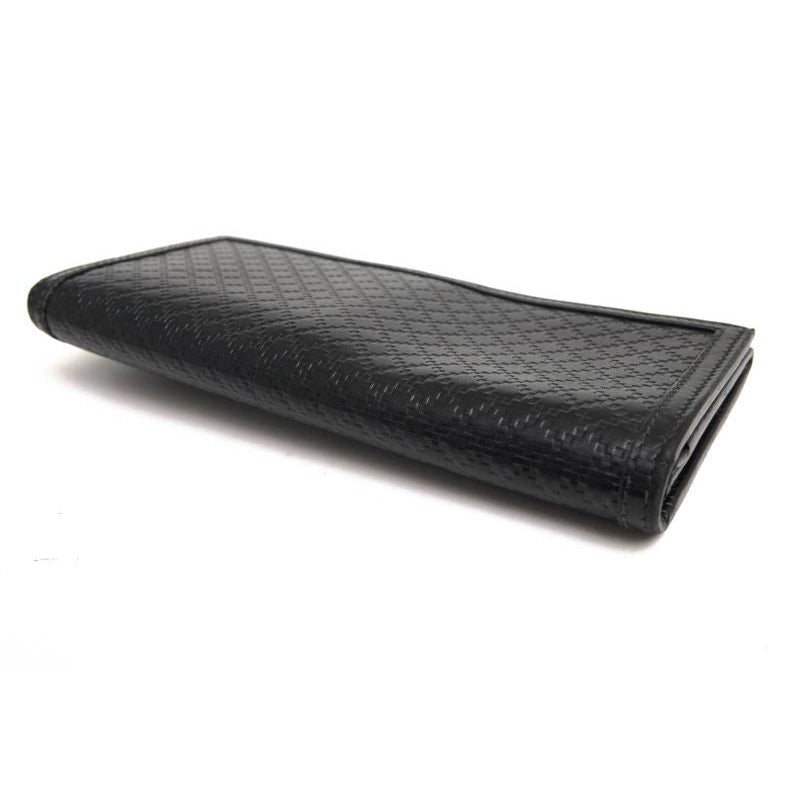 Gucci Long Wallet Men Leather Black Diamante Bifold with Coin — view 4