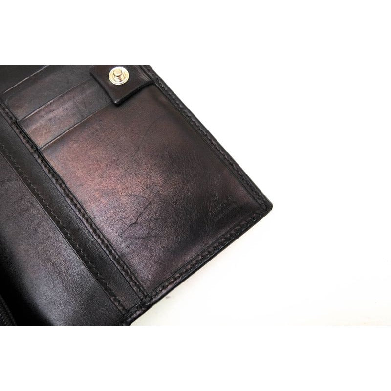 Gucci Long Wallet Men Leather Black Diamante Bifold with Coin — view 6