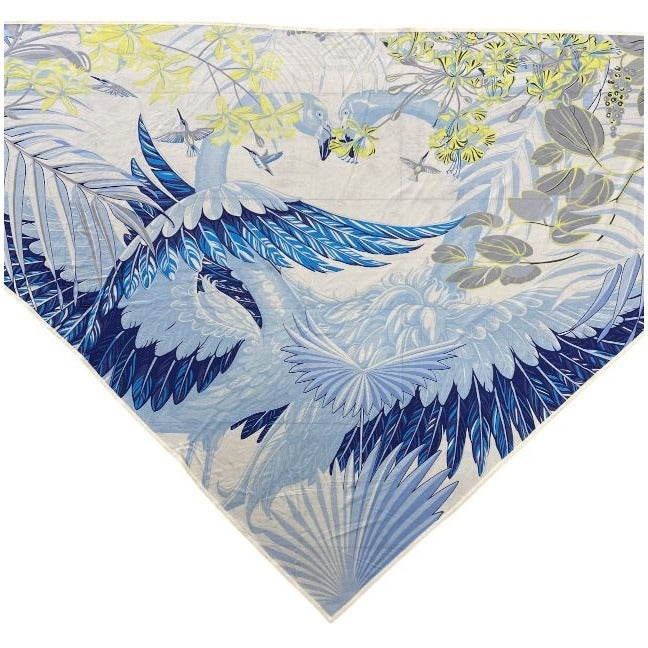 Hermes Scarf Carre Geant Triangle Accessory Total Silk Blue White — view 3